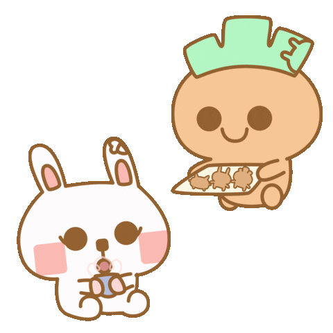 rabbitkerotworld giphyupload love happy food Sticker