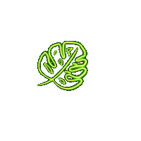hautestockco summer neon leaf monstera Sticker