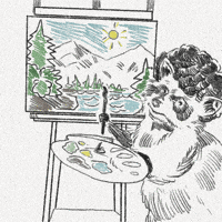 AlexTheAVP arte mapache bobross alextheavp GIF
