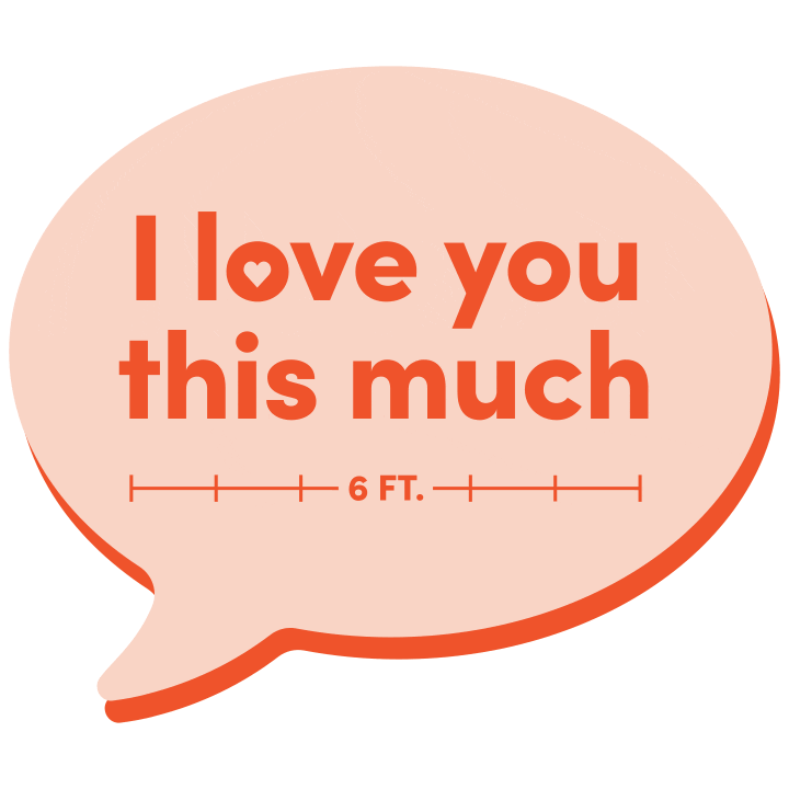 trillioncreative love social distancing i love you this much 6 feet apart Sticker