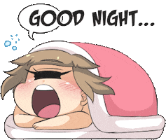 Sleepy Good Night Sticker by Jin