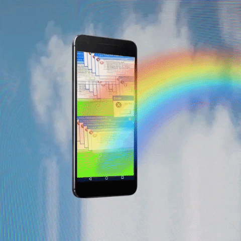 Rainbow Cellphone GIF by Mr Tronch