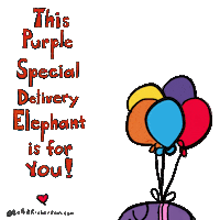 BethARichardson elephants special day beth a richardson purple elephant Sticker