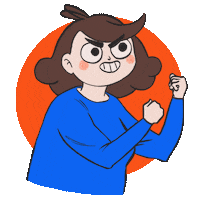 kinkarobotina fight cartoon yay strong Sticker