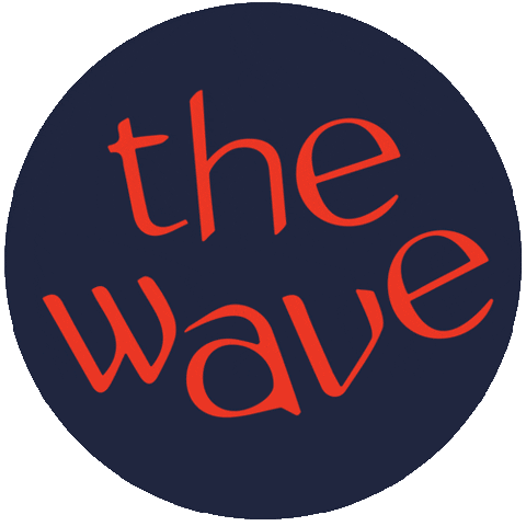 thewavepodcasting the wave thewavepodcasting the wave podcasting rotating the wave logo Sticker