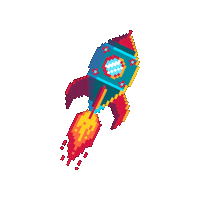 Pixel Space Sticker by Holidée