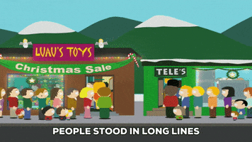 long lines christmas GIF by South Park 