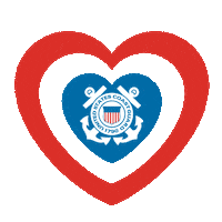 Coast Guard Heart Sticker by USCG D11 PA