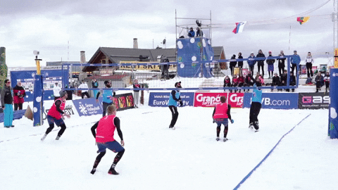 snowvolleyball giphyupload snow winter volleyball GIF