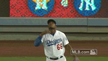 yasiel puig dodgers GIF by MLB