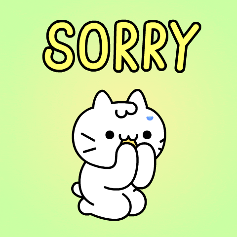 Sorry White Cat GIF by Mikitti