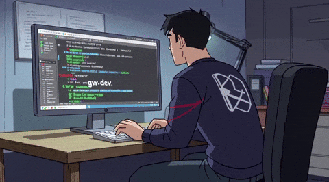 GIF de programação rolando