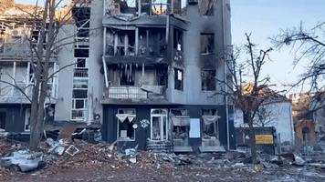 Residential Neighborhood in Kharkiv Lies in Ruins