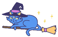 Noche De Brujas Cat Sticker by MarmotaStudio