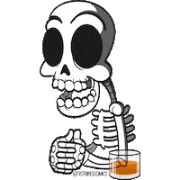 Skull Waiting Sticker by YuZapata