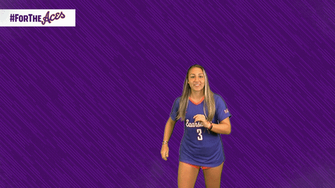 UEAthletics giphyupload evansville purple aces ueathletics GIF