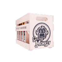 guiltymonkey beer cheers monkey drinks Sticker