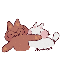 chewzyart love cats romantic us Sticker
