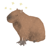 Relaxed Capybara Sticker by Lara Paulussen