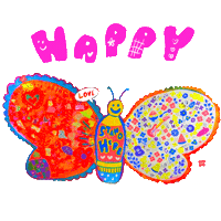 Happy Butterfly Sticker