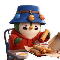 Egg Roll Eating Sticker by ZaddyFi