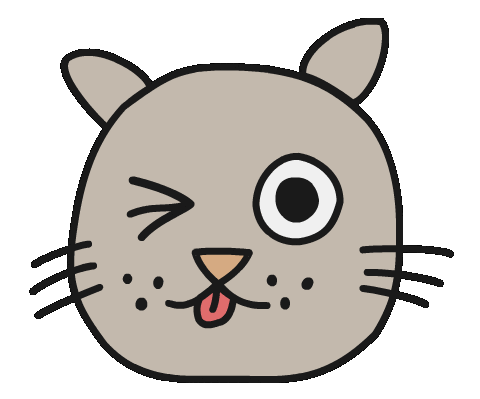 Cat Wink Sticker by Thank You Coffee