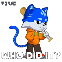 Suspicious Cat Sticker by Toshithecat