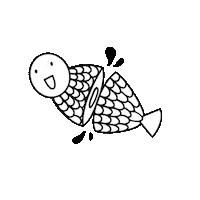 shehungwei_1995 work fish doodle suit Sticker