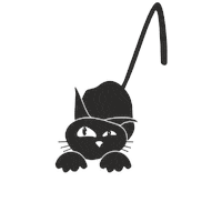 Bekakat cat cute cat black cat black and cute cat Sticker