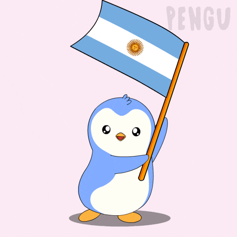 Waving Argentina Flag GIF by Pudgy Penguins