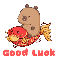 Happy Gold Fish Sticker