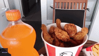 Model Takes on Family-Sized Food Challenge With 7,000-Calorie KFC Meal