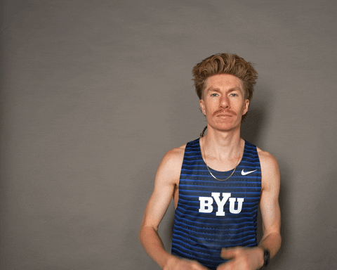 Celebration Mustache GIF by BYU Cougars