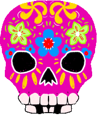 Day Of The Dead Skull Sticker by Gifes Con Ensalada