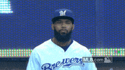sniffing eric thames GIF by MLB
