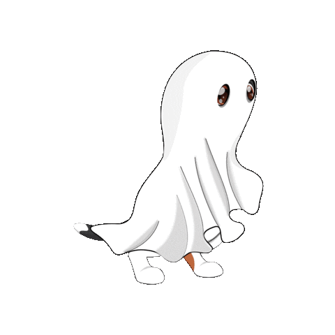 ZumatheDog giphygifmaker ghost spirit halloween dog Sticker