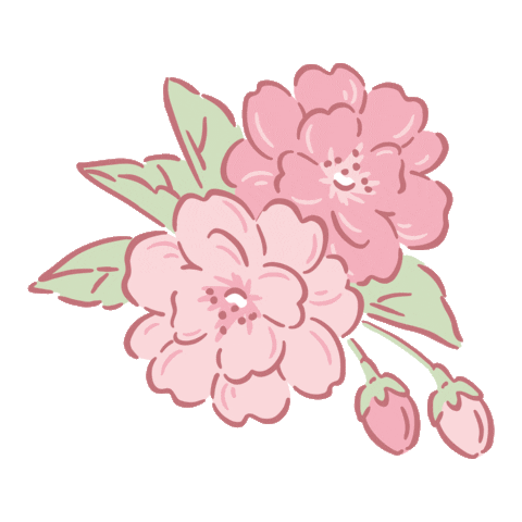Pink Flower Sticker by daiso_designlab