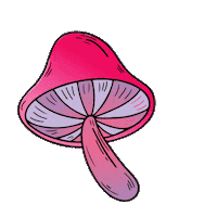 Tripping Hard Magic Mushrooms Sticker by KarmaIQ