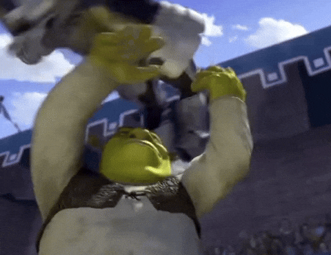 Throw Shrek GIF