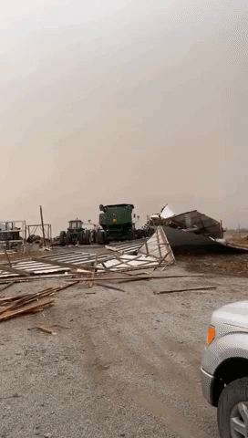 Severe Thunderstorm Razes Buildings to the Ground in Rural Nebraska