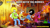 TheFreakBrothers cat friends 420 comics GIF