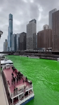 Chicago River Glows Green for St. Patrick's Day