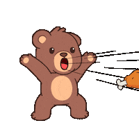 Hungry Teddy Bear Sticker by BEARISH