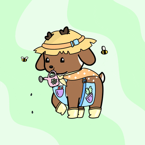 Deerpack nft bee deer gardening GIF