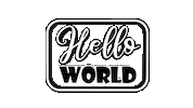Hello World Text Sticker by OpticalArtInc.