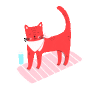 ohdoodledoo cat yoga exercise stretch Sticker
