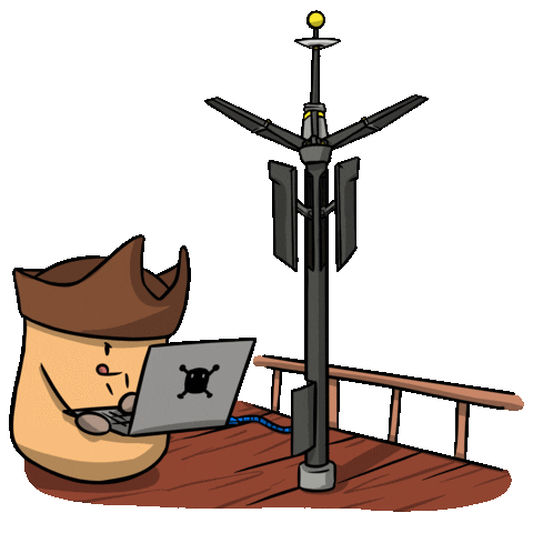 codomo giphyupload potato hacking potato pirates Sticker