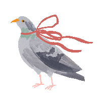 Birds Bow Sticker by Louise Gouet