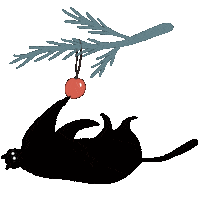 cat christmas Sticker by Agnes Gyorfi