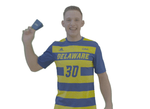 mens soccer fun Sticker by Delaware Blue Hens